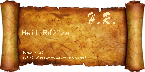 Heil Róza névjegykártya